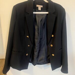 H&M Black Blazer with Gold Buttons